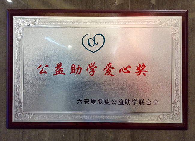 六安標榜裝飾-公益助學愛心獎